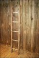 Vtg Wood Ladder Shelf 5 Step Barn Farm Primitive Decor Shabby Quilt Rustic Rungs Primitives photo 4