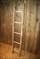 Vtg Wood Ladder Shelf 5 Step Barn Farm Primitive Decor Shabby Quilt Rustic Rungs Primitives photo 5