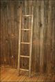 Vtg Wood Ladder Shelf 5 Step Barn Farm Primitive Decor Shabby Quilt Rustic Rungs Primitives photo 6