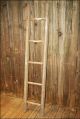 Vtg Wood Ladder Shelf 5 Step Barn Farm Primitive Decor Shabby Quilt Rustic Rungs Primitives photo 7