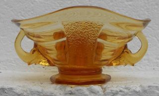 Vintage Art Deco Sowerby Glass Bowl W Elephant Handles & Flower Holder Frog 1930 photo