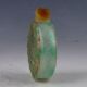 100 Natural Jadeite A Jade Hand - Carved Snuff Bottle “招财进宝” Snuff Bottles photo 2