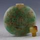 100 Natural Jadeite A Jade Hand - Carved Snuff Bottle “招财进宝” Snuff Bottles photo 5