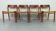 Mid Century Danish Modern Jl Moller Teak 75 Paper Cording Dining Chairs Post-1950 photo 2