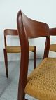 Mid Century Danish Modern Jl Moller Teak 75 Paper Cording Dining Chairs Post-1950 photo 4