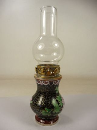 Collectible Old China Handwork Noble Cloisonné Oil Lamp Inlay Flowers Ot52d15 photo