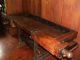 1870s Woodworking Bench T.  Kundtz Tiger Maple Dovetailed Carpenters Table Vises Primitives photo 7