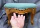 Old Vintage Shabby Round Wood Needlepoint French Provincial Footstool Chic Post-1950 photo 3