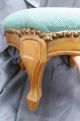Old Vintage Shabby Round Wood Needlepoint French Provincial Footstool Chic Post-1950 photo 4