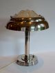 French Art Deco Ezan Glass & Chrome Bauhaus Table Desk Lamp Art Deco photo 2