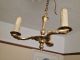 Brass Chandelier Heavy Very Old Very French Shabby Chic Light Fitting Chandeliers, Fixtures, Sconces photo 4