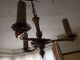 Brass Chandelier Heavy Very Old Very French Shabby Chic Light Fitting Chandeliers, Fixtures, Sconces photo 6