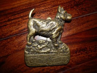 Vintage Solid Brass Large Aberdeen Terrier Dog Door Knocker Scottish Terrier photo