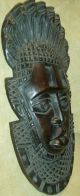 African Wood Mask Wall Hanging Nigeria Bini Benin Idia African Art Collectibles Masks photo 1