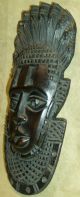African Wood Mask Wall Hanging Nigeria Bini Benin Idia African Art Collectibles Masks photo 2
