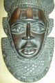 African Wood Mask Wall Hanging Nigeria Bini Benin Idia African Art Collectibles Masks photo 4