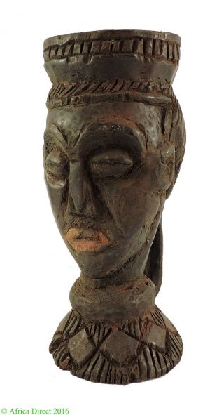 Kuba Figural Cup Fine Head Congo African Art photo