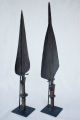 Antique Ceremonial Spear East African On Metal Stands Other African Antiques photo 3