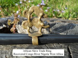 Rare African Slave Trade Currency Ring Recovered Congo River Nigeria Africa photo