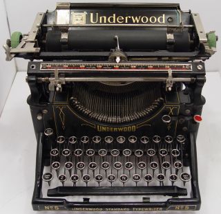 Vintage Antique Underwood No.  5 Typewriter From 1913 In Great Shape photo