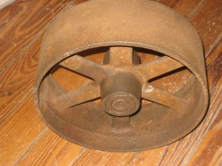 Vtg.  /antique Cast Iron Metal Pulley Gear Wheel 10 
