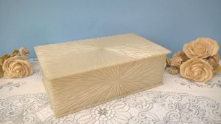 Vintage Cream Plastic Sewing Box With Tray photo