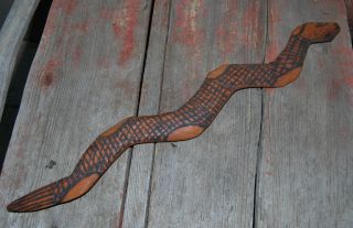 Old Central Australian Aboriginal Carved Snake Figure - Pitjantjatjara People photo