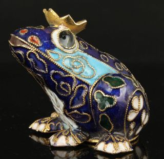 Collectible Old Handwork Beautifully Carved Cloisonne Frog Statue Gifts photo