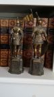 Knight Brass/bronze - Colored Mantel Bookshelf Figures For Library Or Den Metalware photo 1