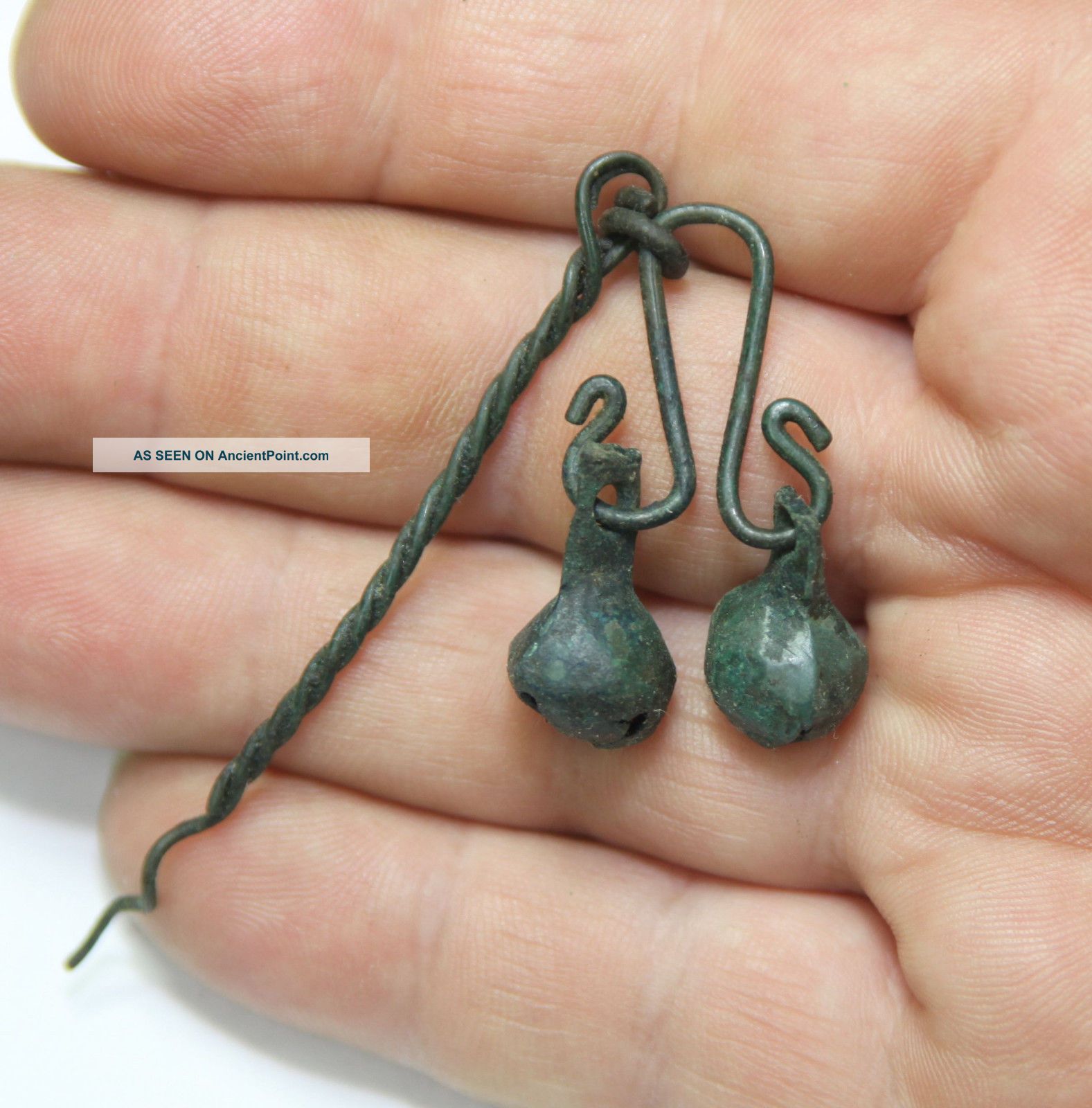 Ancient Vikings.  Bronze Pendants - Amulet.  Great Save.  Double Pendant Viking photo