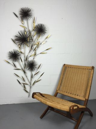 Mid Century Large Signed C.  Jere Pom / Urchin And Bamboo Wall Art Sculpture 1979 photo