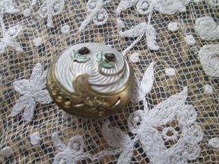 Antique Art Nouveau Butten With Enamel 1900/france photo