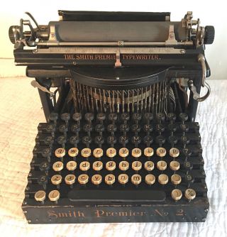 Vintage Antique Smith Premier No.  2 Typewriter - Black - Number Two - 2 photo