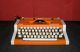 Vtg Rare Special Orange Unis Tbm De Luxe Typewriter (olympia Tw) - Typewriters photo 2