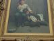 1870 - 1942 Michele Falanga Ny Oil Painting Of Boy & Friend Smoking Other Antique Decorative Arts photo 8