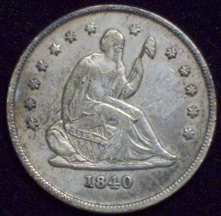 1840 O Seated Quarter Dollar Silver - Xf,  Detailing Rare Authentic photo
