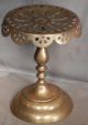 Antique Gothic Revival Brass Pedestal Hearth Trivet Tea Kettle Teapot 1860 Trivets photo 2