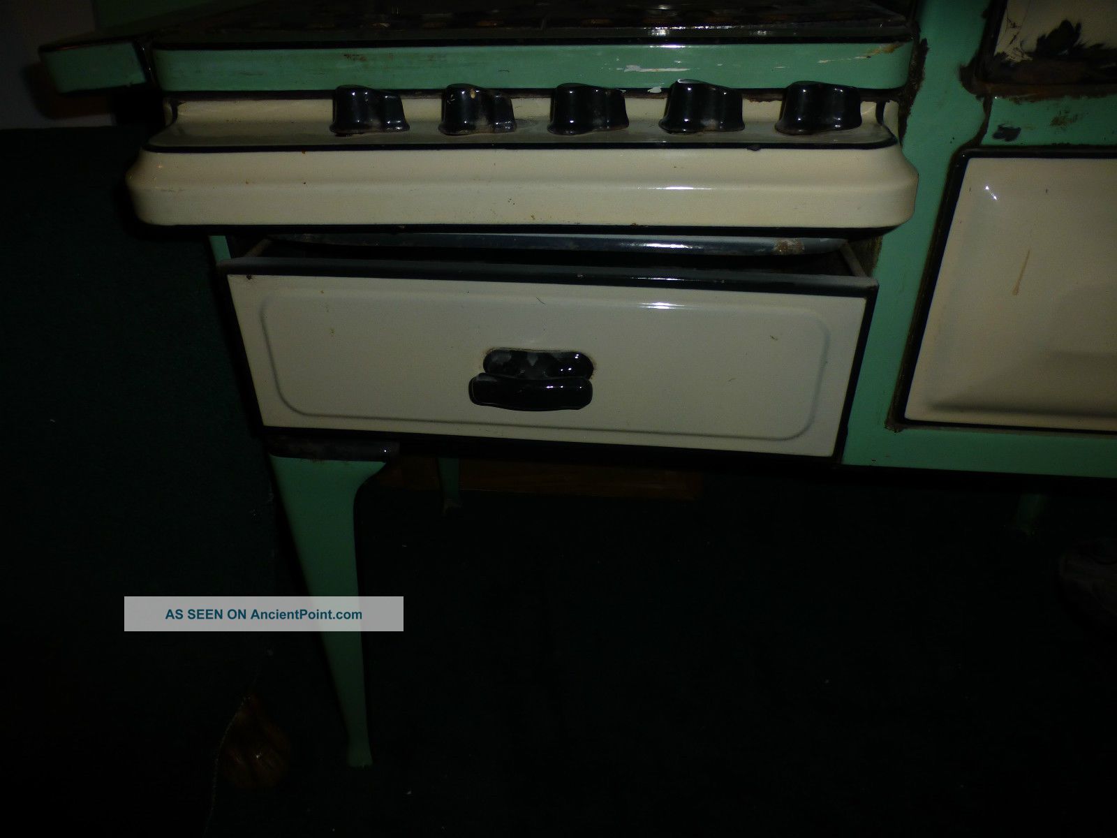 Antique 1920 ' S Even Heet Gas Stove Porcelain Cast Iron Urners Double Oven