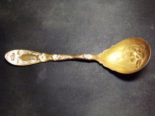 Antique Oxford Silver Plate Co.  Serving Spoon In Narcissus Pattern (1908) photo