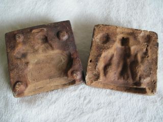 Old Antique Vintage Primitive Red Clay Stone Mold Form Figurine Nativity Toy ? photo