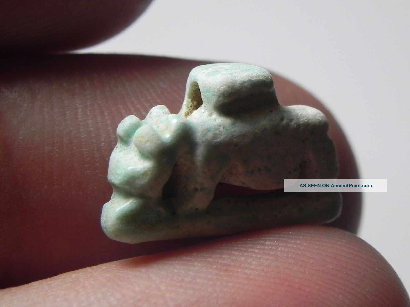 Zurqieh - Q146 - Ancient Egypt,  Faience Sow Amulet.  1075 - 600 B.  C Egyptian photo