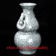 Old Chinese Handcrafted Guan Kiln Porcelain Binaural Gourd Shape Vase Vases photo 1