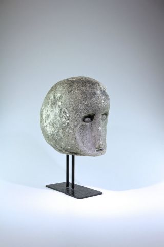 Fine Ancient British Celtic Large Stone Head 5th Century Bc photo