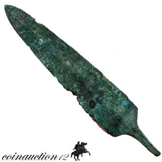 Museum Quality Mycenaean Bronze Leaf Blade Spear Head 1600 - 1100 Bc photo