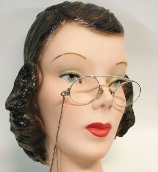 Antique/vintage Art Deco Lorgnette Eyeglasses Pince Nez Case 12k Gf/sterling photo