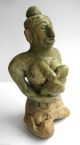 Circa.  1400 A.  D Thailand Blue Salt Glaze Clay Mother Goddess Statue Idol Other Antiquities photo 1