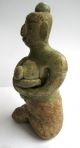 Circa.  1400 A.  D Thailand Blue Salt Glaze Clay Mother Goddess Statue Idol Other Antiquities photo 2