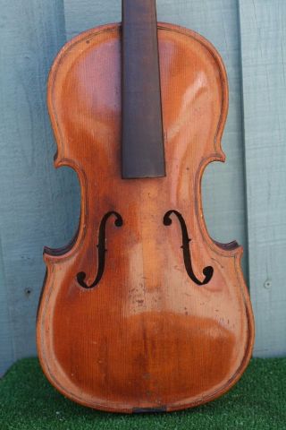 Interesting & Orig.  19thc Full Size Violin Of European Origin C1890s photo