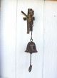 Antique - Style Cast Iron Chippy Bird On Twigs Bell Dinner Windchime Wind Chime Primitives photo 1