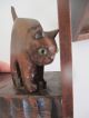 Art Deco Wooden Bookends - Scared Cat & Friendly Scottie Dog Art Deco photo 2